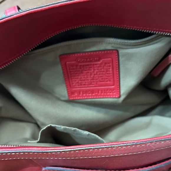 Coach Cherry Red Leather Tote 2010 East/West Gallery - Picture 5 of 16